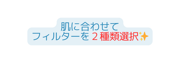 肌に合わせて フィルターを２種類選択